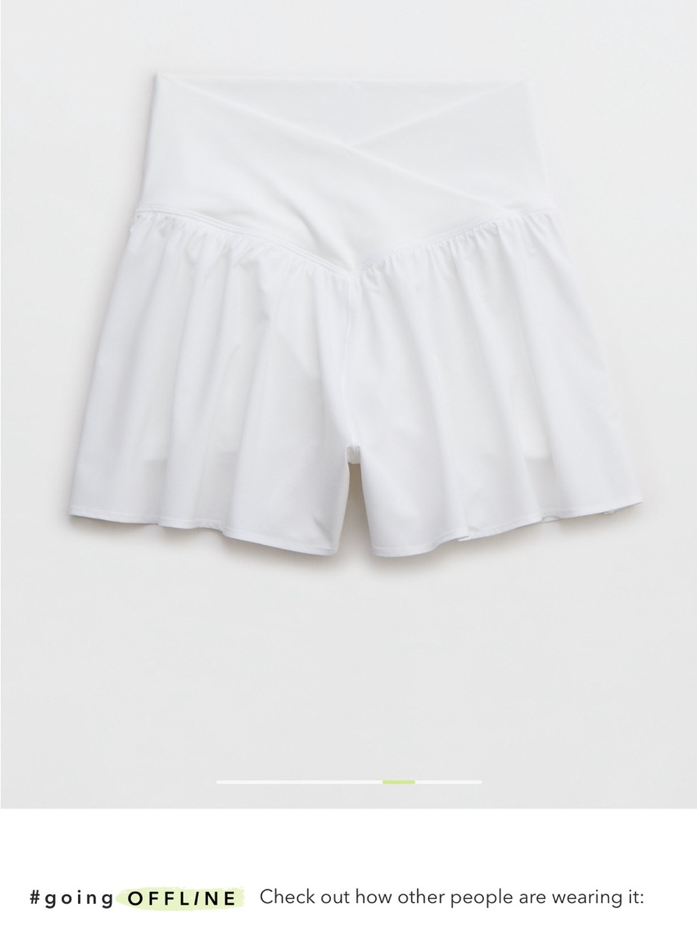 aerie White High-Waist Flared Skort-Style Shorts